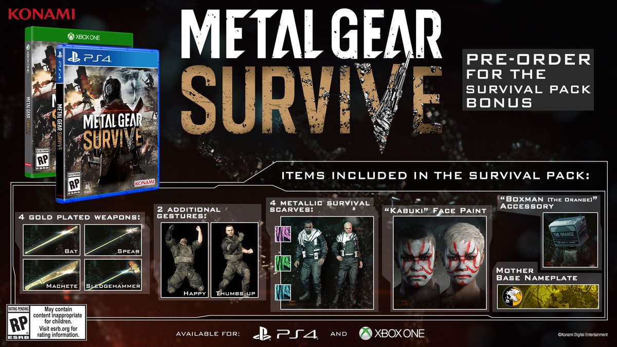 metal gear survive pre order bonuses