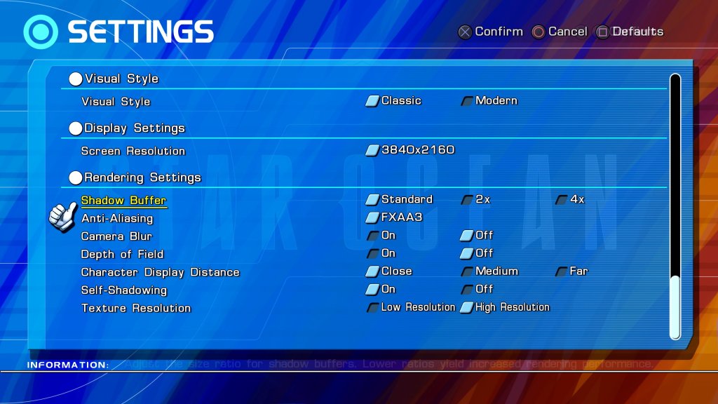 star ocean 4 ps4 settings