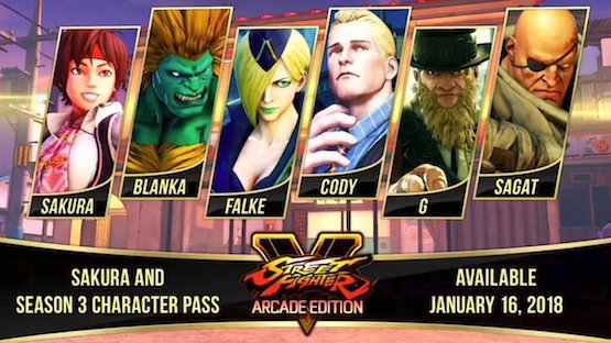 street fighter v season 3 DLC characters