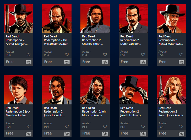 Free Red Dead Redemption 2 Avatars Available