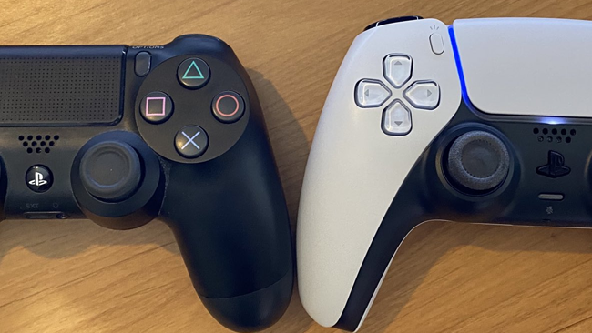 DualSense DualShock 4 comparison layered