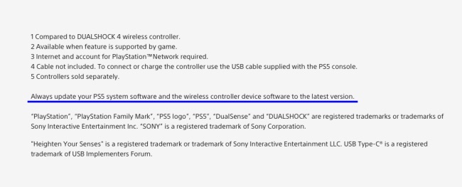 dualsense software updates