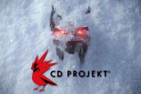 Logo for CD Projekt over The Witcher background