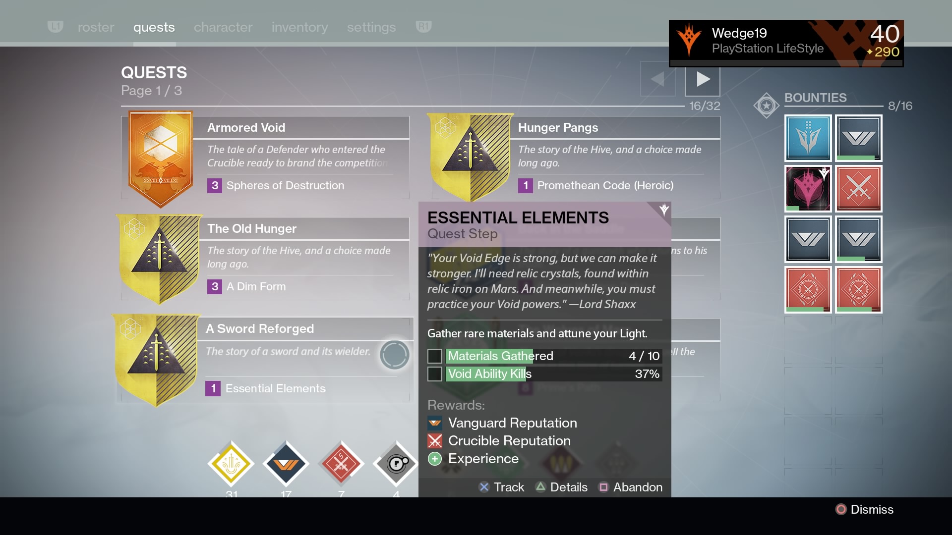 8) Exotic Gear Questlines