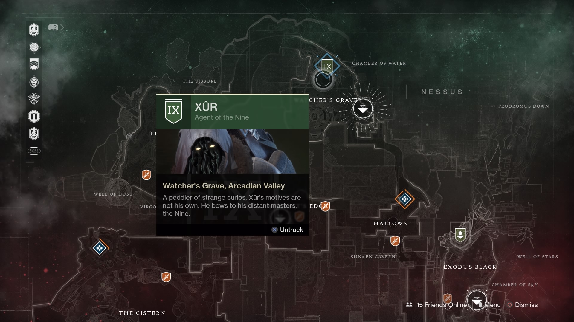 Destiny 2 Xur Map Nessus