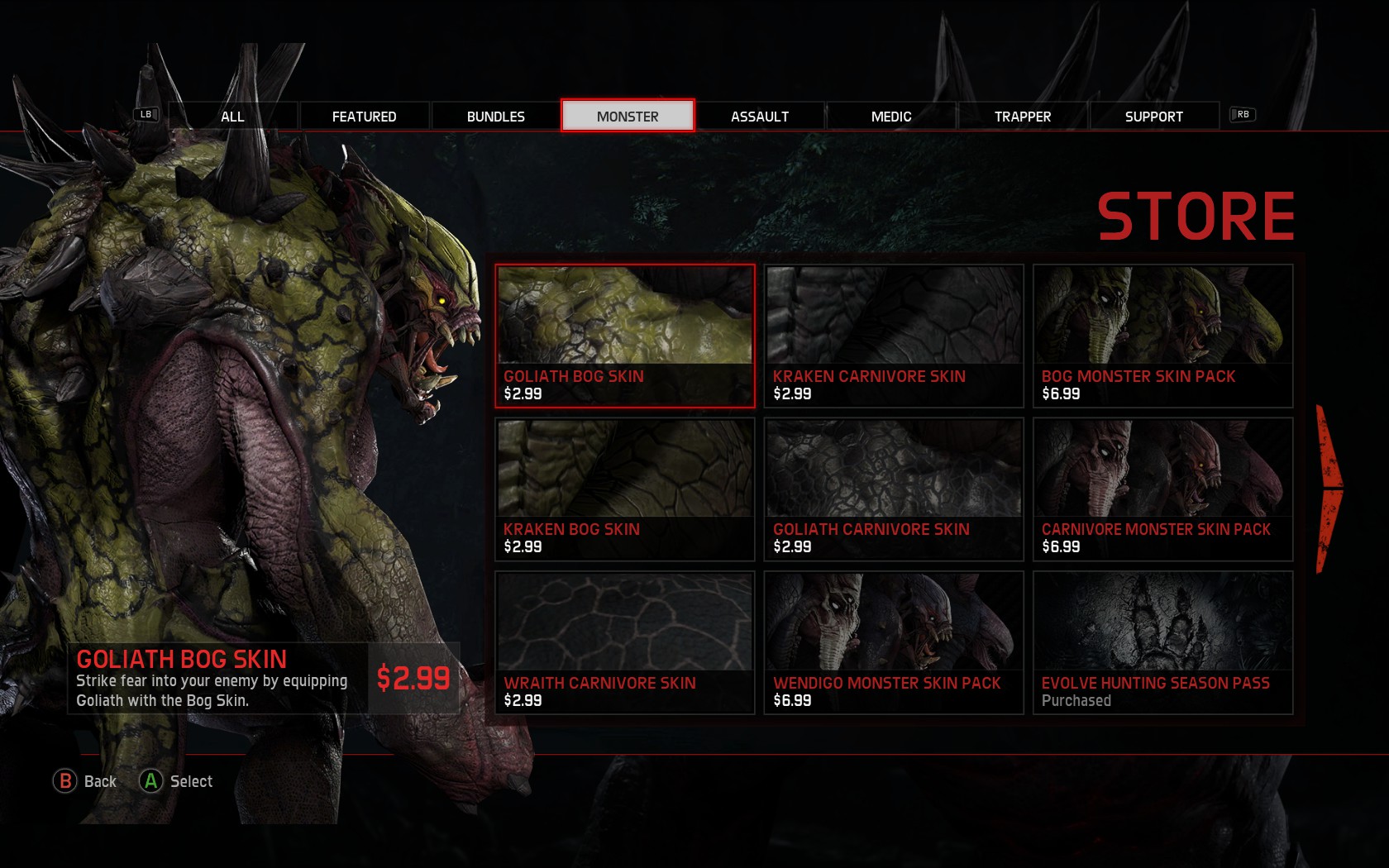 Evolve DLC Skin Prices