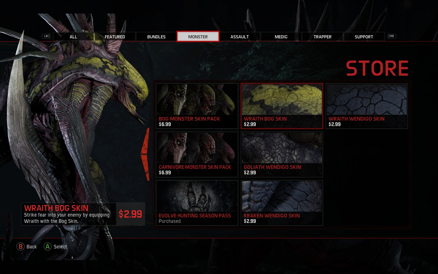 Evolve DLC Skin Prices