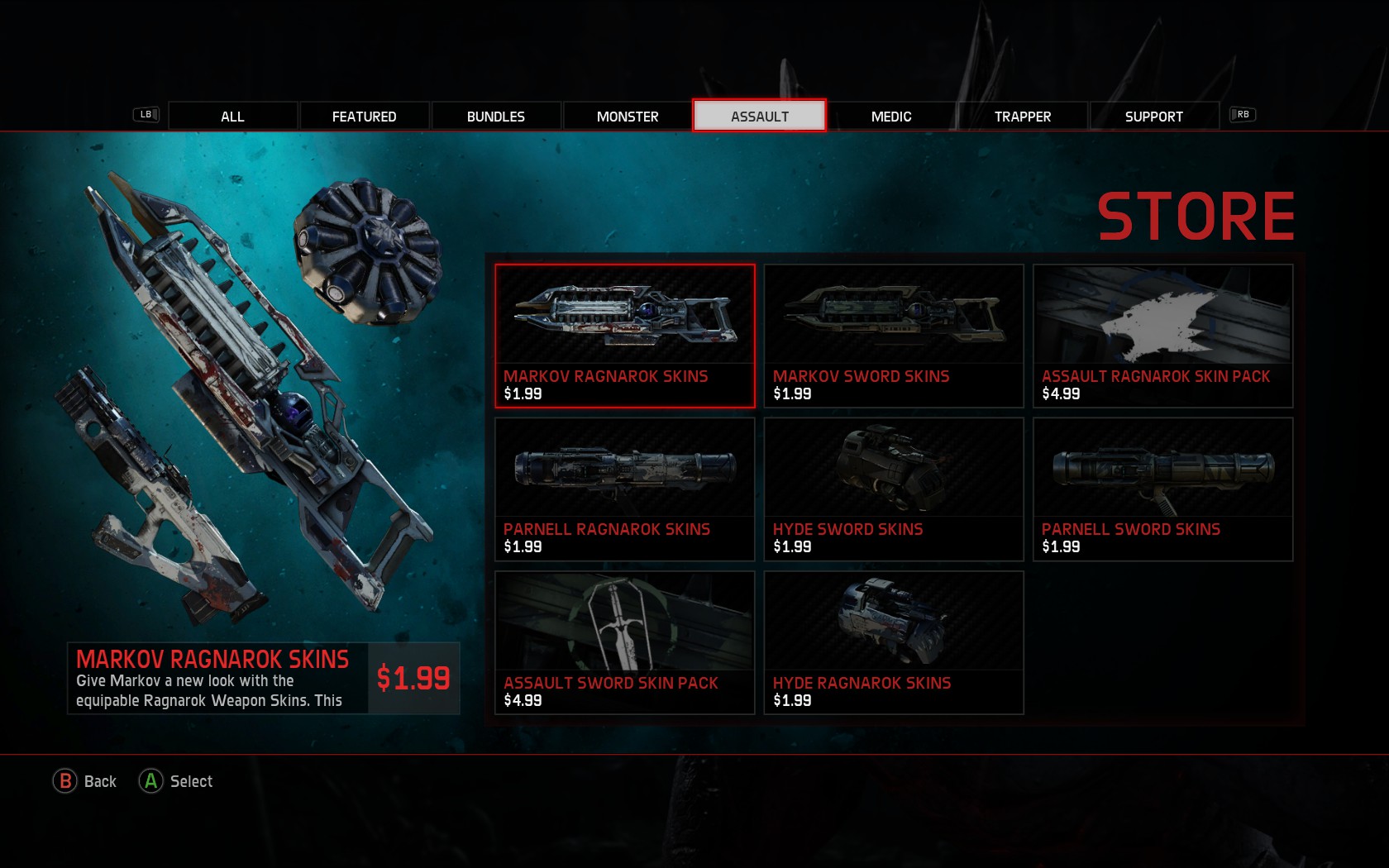 Evolve DLC Skin Prices