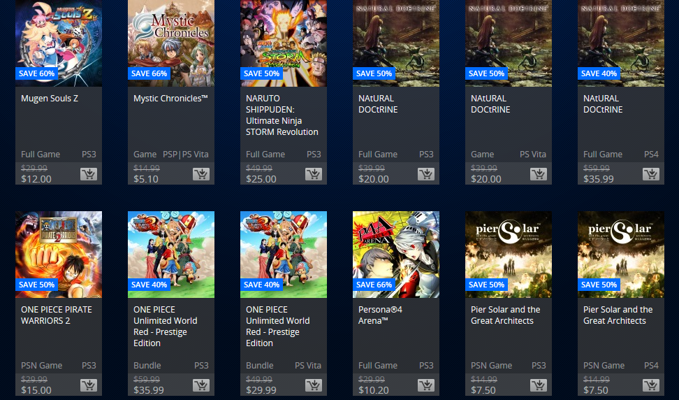 Golden Week PSN Prices