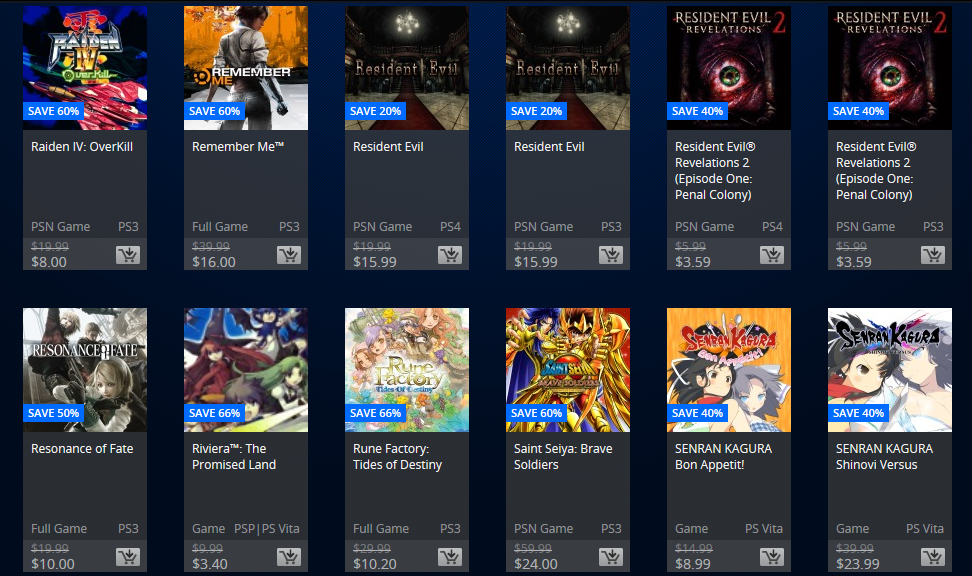 Golden Week PSN Prices