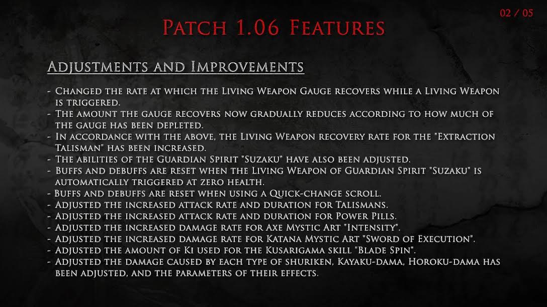 Nioh Update 1.06