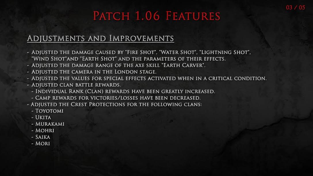 Nioh Update 1.06