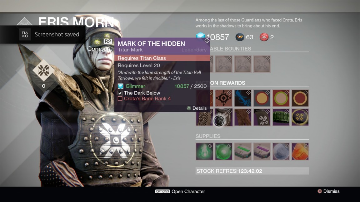 The Dark Below -- Eris Items