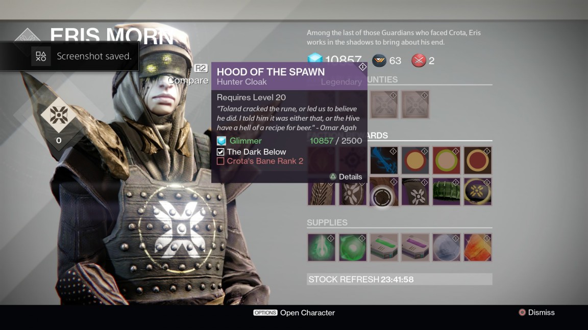 The Dark Below -- Eris Items