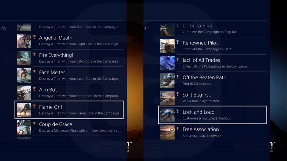 Titanfall 2 Trophies