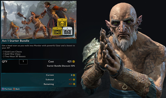 Middle Earth Shadow of War Microtransactions